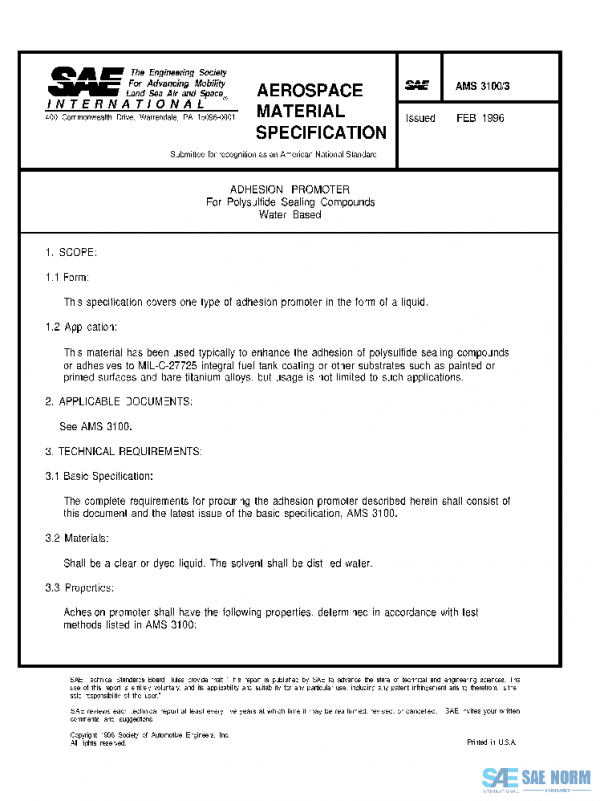 SAE AMS3100/3 PDF
