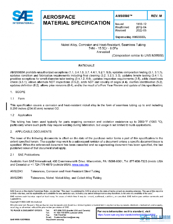SAE AMS5580M PDF SAE AMS5580M PDF