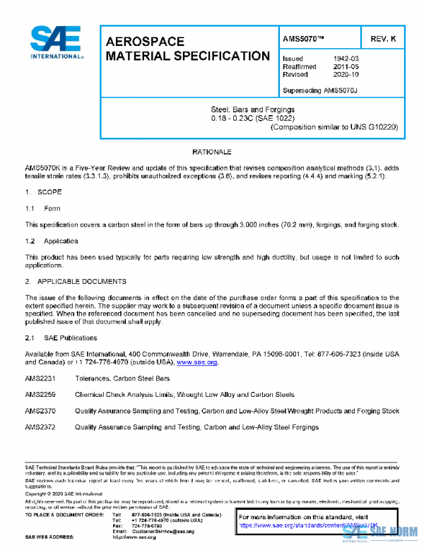 SAE AMS5070K PDF
