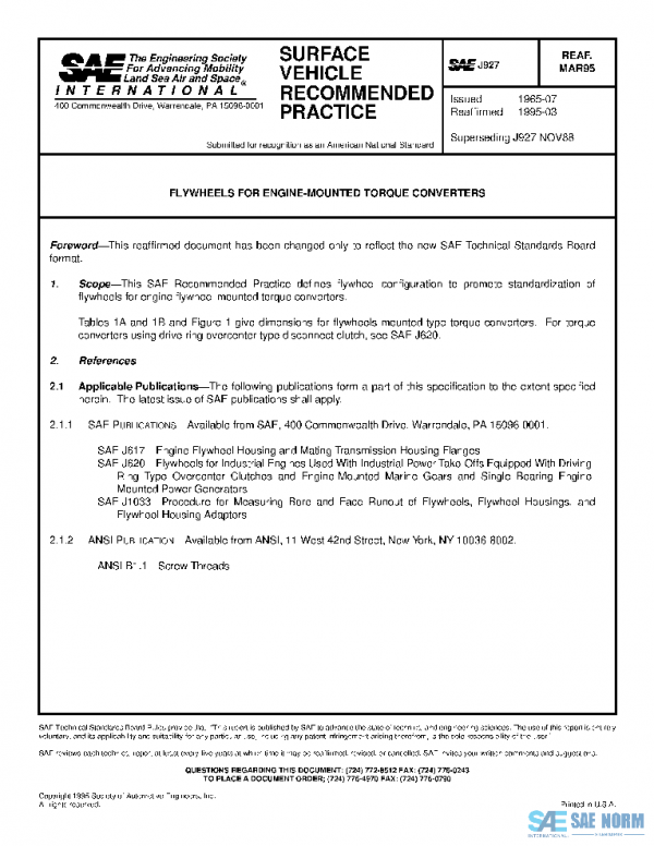SAE J927_199503 PDF
