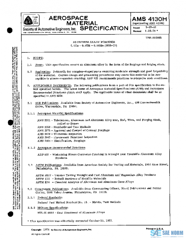 SAE AMS4130H PDF