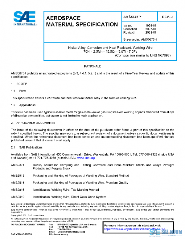 SAE AMS5675J PDF SAE AMS5675J PDF