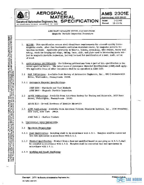 SAE AMS2301E PDF SAE AMS2301E PDF