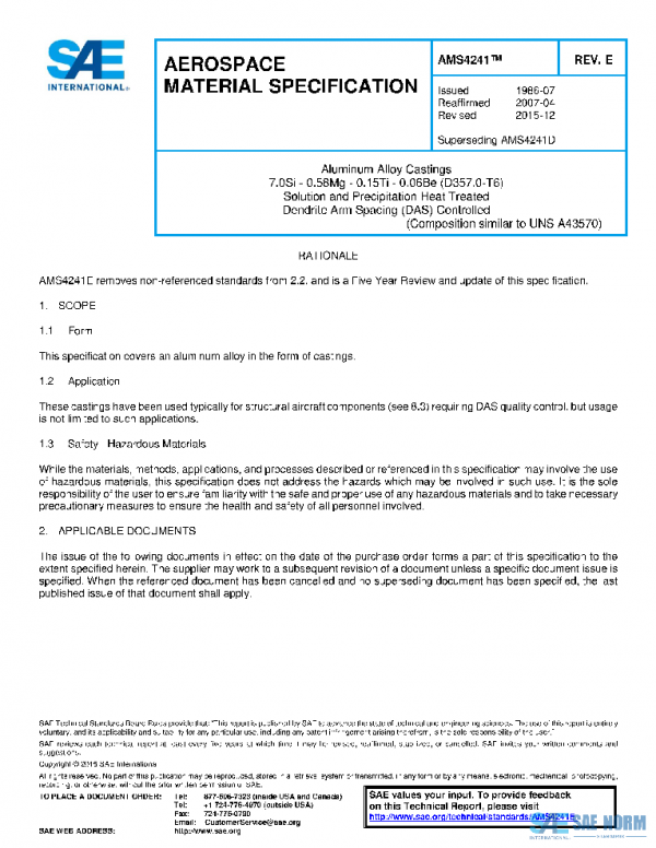 SAE AMS4241E PDF SAE AMS4241E PDF