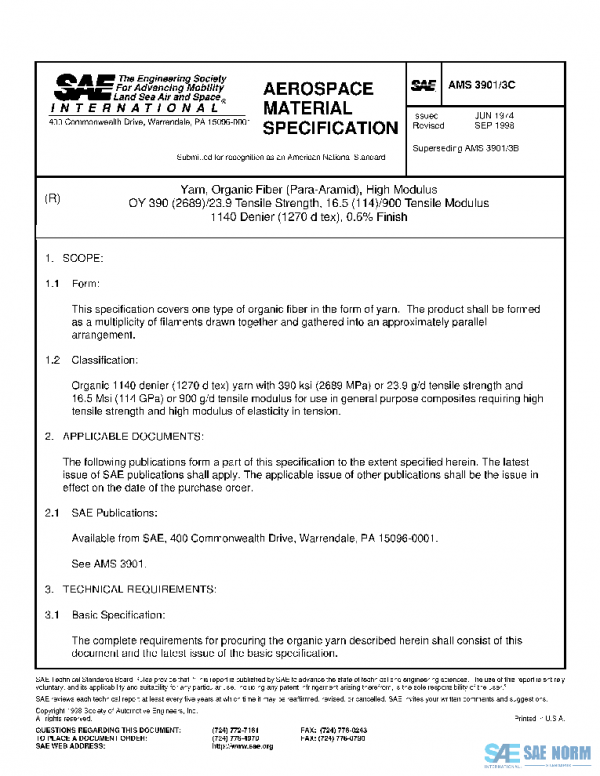 SAE AMS3901/3C PDF SAE AMS3901/3C PDF