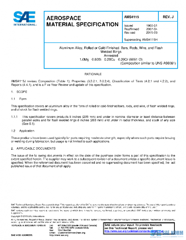 SAE AMS4115J PDF SAE AMS4115J PDF