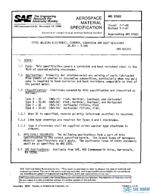 SAE AMS5785D PDF