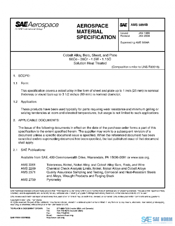 SAE AMS5894B PDF SAE AMS5894B PDF