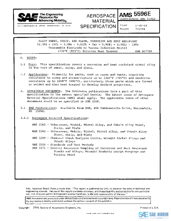 SAE AMS5596E PDF