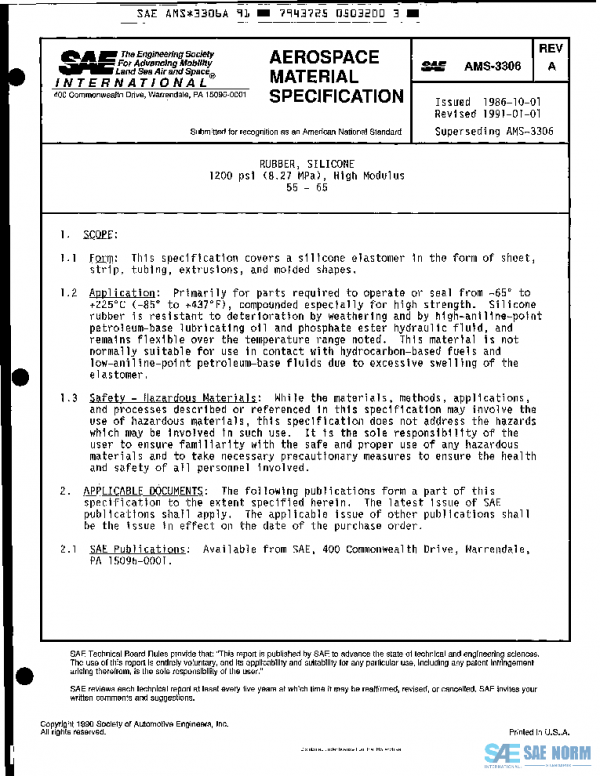 SAE AMS3306A PDF SAE AMS3306A PDF