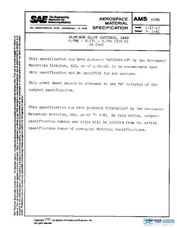 SAE AMS4238A PDF SAE AMS4238A PDF
