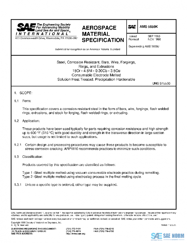 SAE AMS5659K PDF SAE AMS5659K PDF