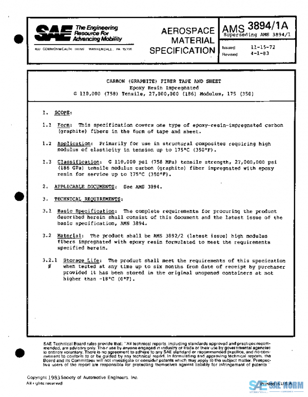 SAE AMS3894/1A PDF SAE AMS3894/1A PDF
