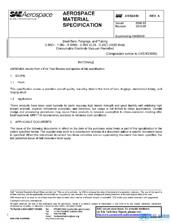 SAE AMS6340A PDF SAE AMS6340A PDF