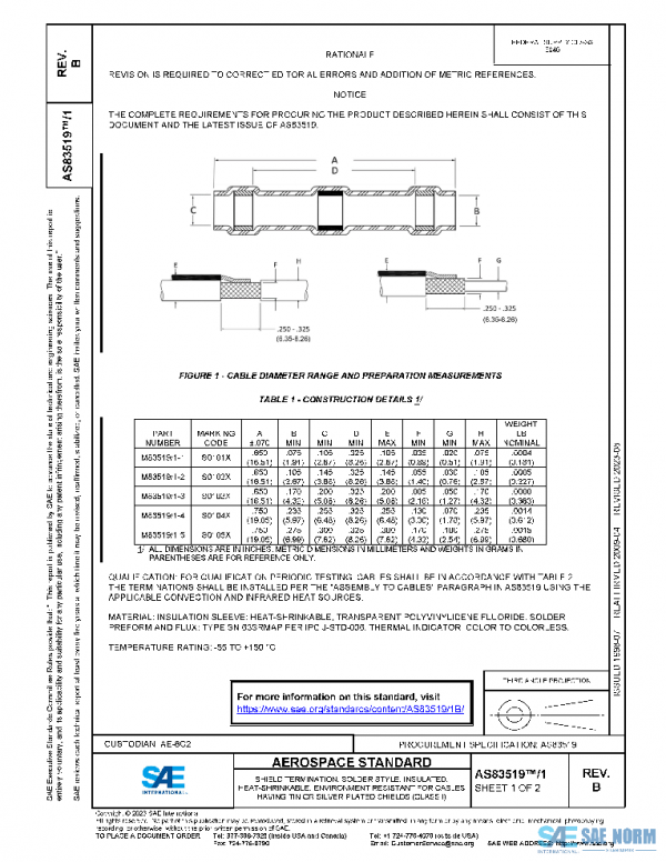 SAE AS83519/1B PDF SAE AS83519/1B PDF