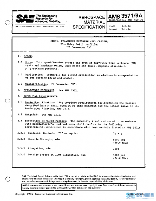SAE AMS3571/9A PDF