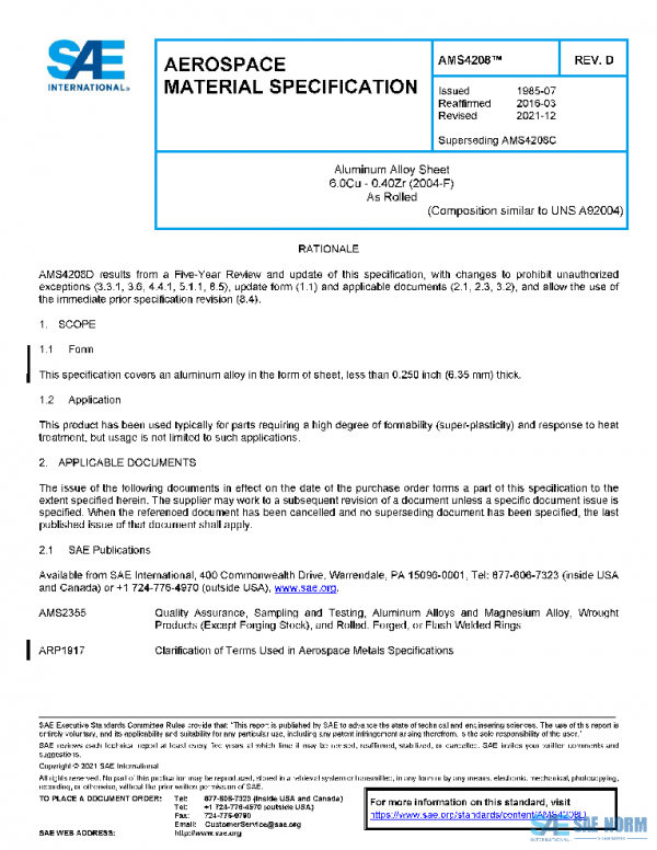 SAE AMS4208D PDF