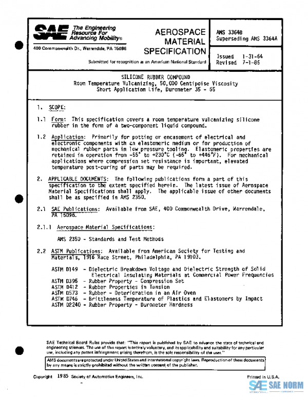 SAE AMS3364B PDF SAE AMS3364B PDF