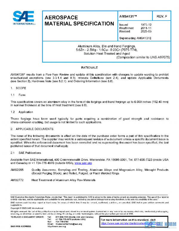 SAE AMS4131F PDF SAE AMS4131F PDF
