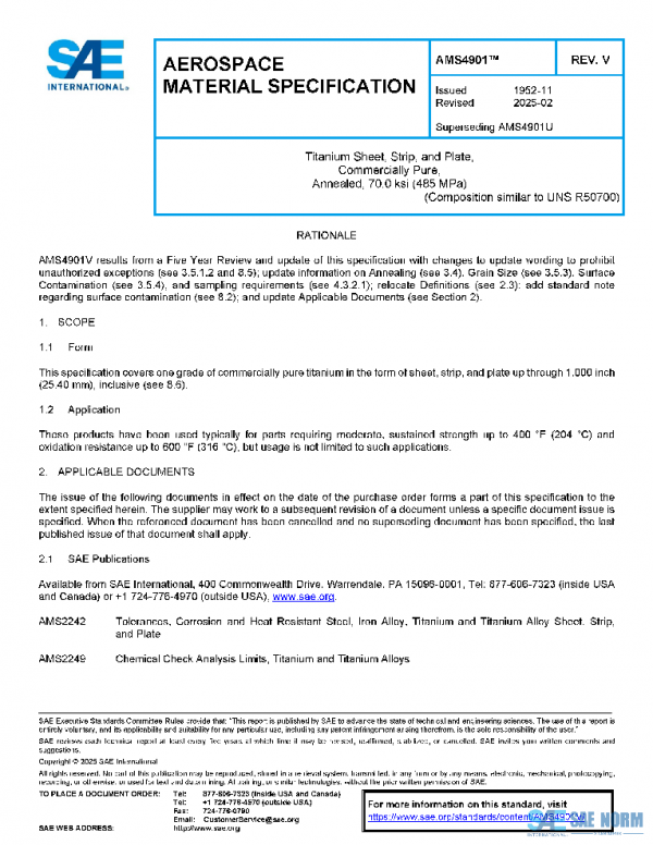 SAE AMS4901V PDF SAE AMS4901V PDF
