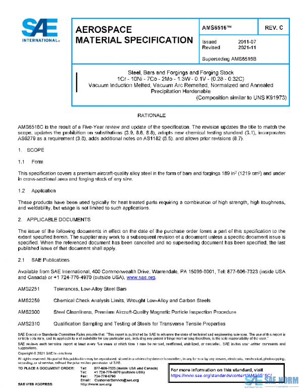 SAE AMS6516C PDF SAE AMS6516C PDF