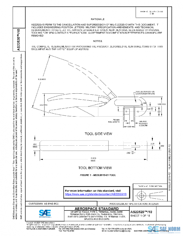 SAE AS22520/10 PDF SAE AS22520/10 PDF