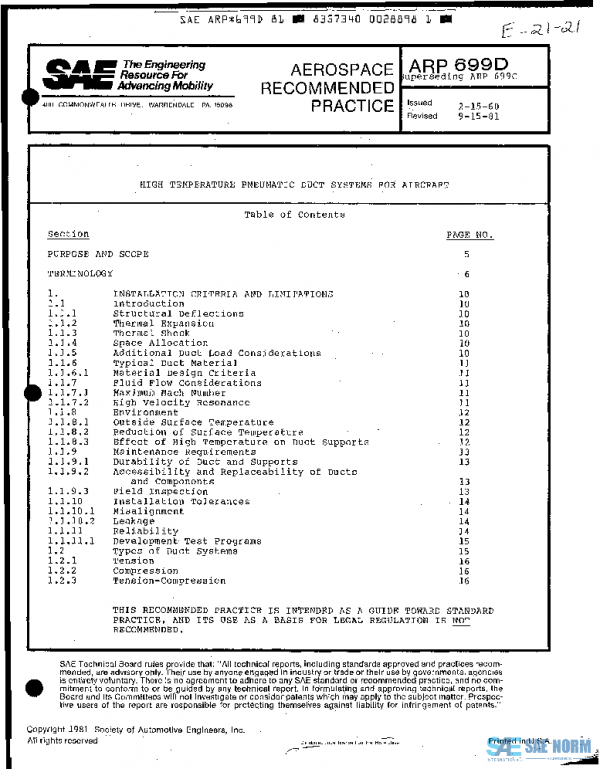 SAE ARP699D PDF