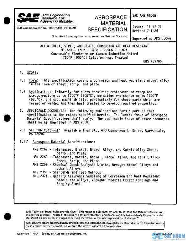 SAE AMS5606B PDF