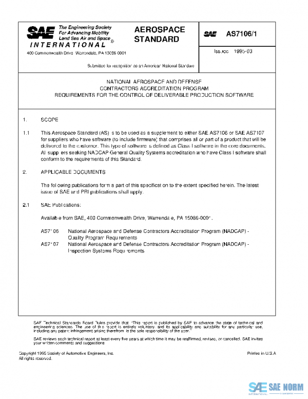 SAE AS7106/1 PDF SAE AS7106/1 PDF