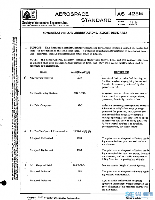 SAE AS425B PDF SAE AS425B PDF