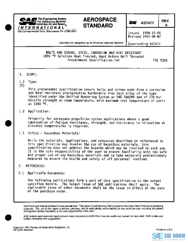 SAE AS7477A PDF SAE AS7477A PDF