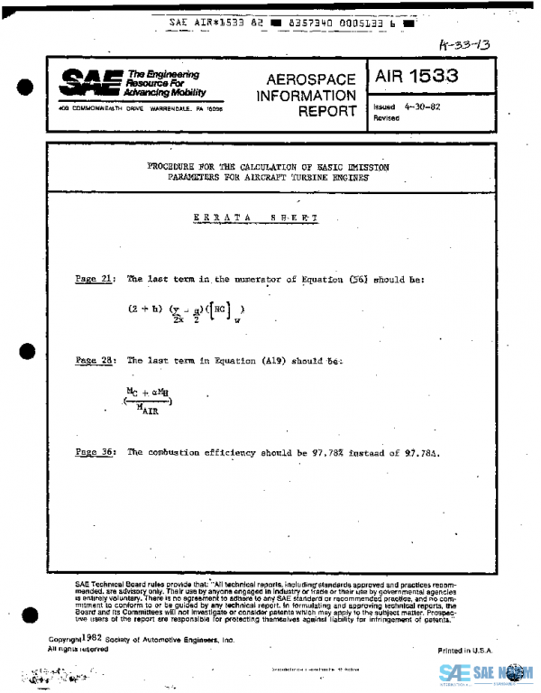 SAE AIR1533 PDF