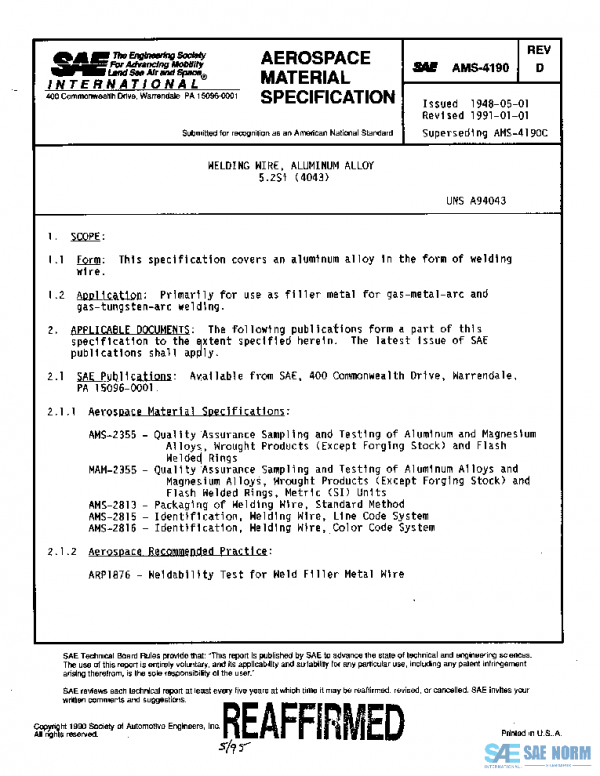 SAE AMS4190D PDF