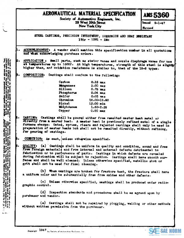 SAE AMS5360 PDF SAE AMS5360 PDF