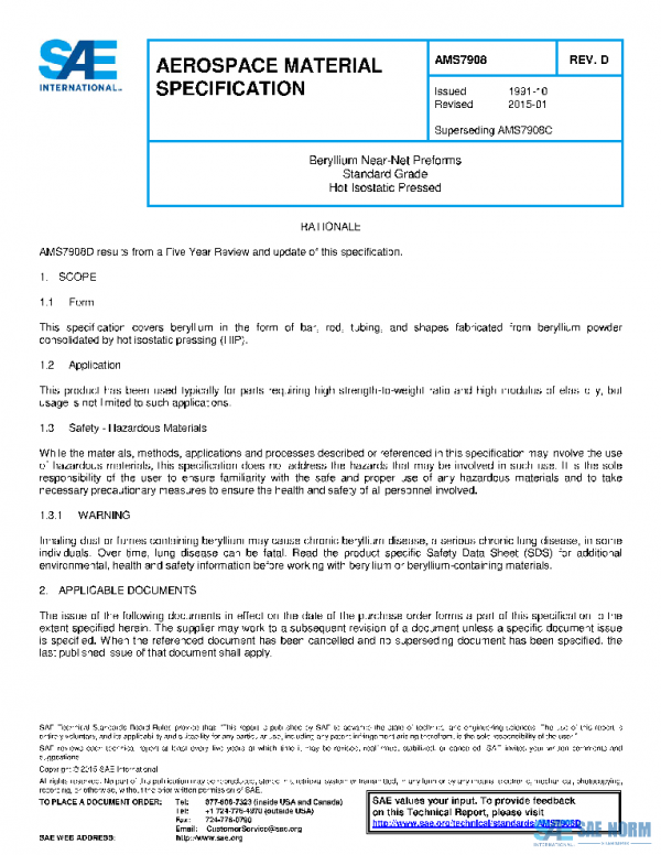SAE AMS7908D PDF SAE AMS7908D PDF
