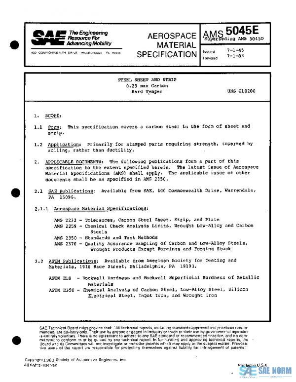 SAE AMS5045E PDF