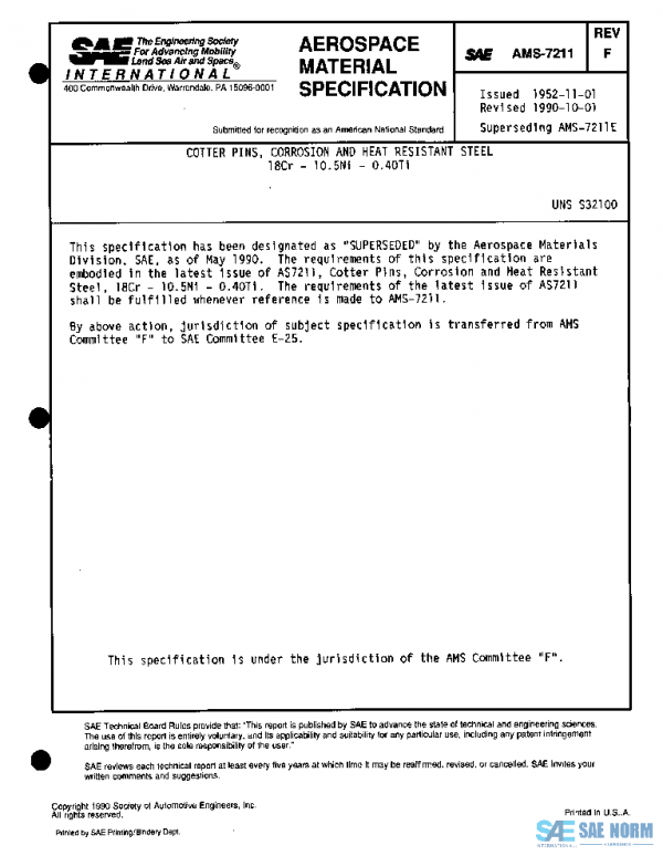 SAE AMS7211F PDF SAE AMS7211F PDF