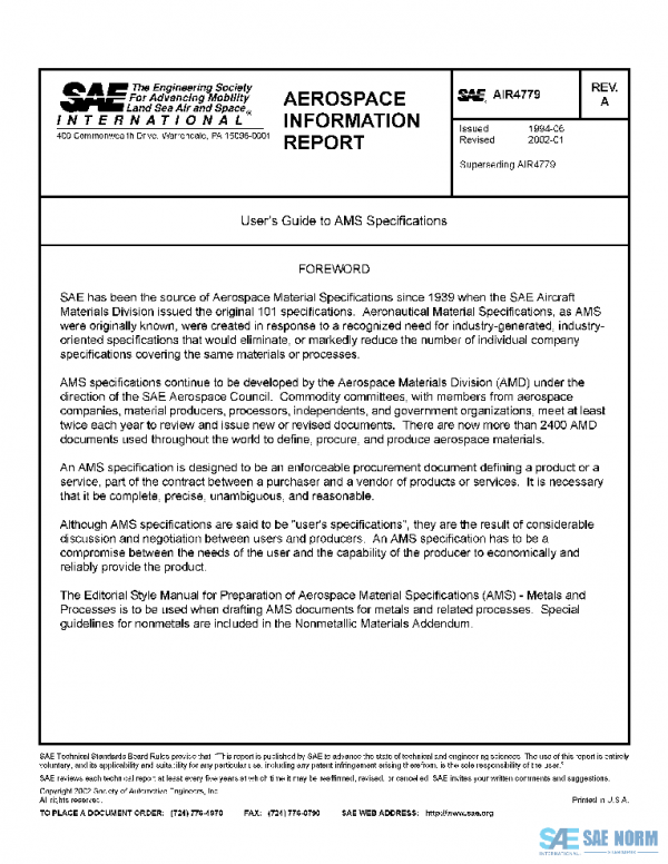 SAE AIR4779A PDF