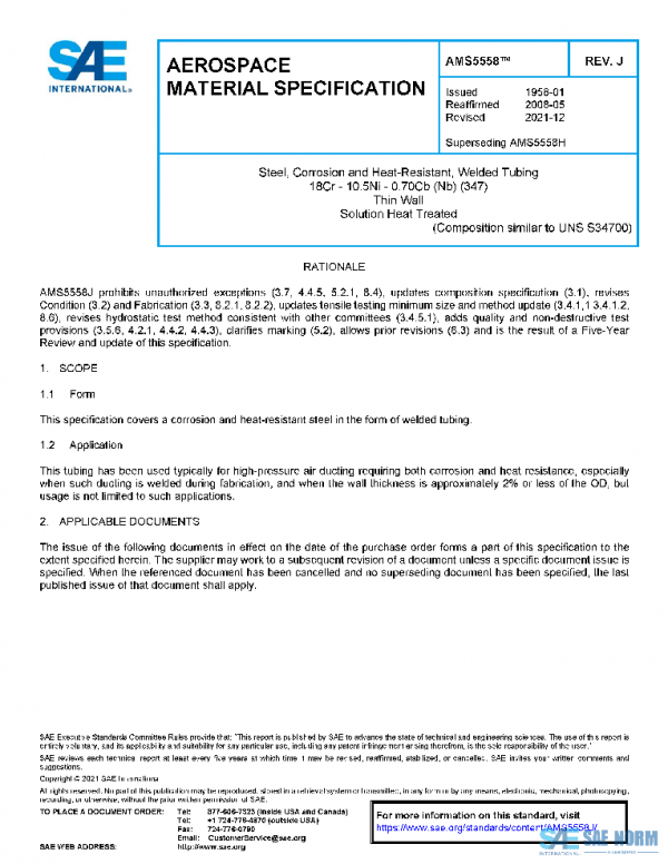 SAE AMS5558J PDF SAE AMS5558J PDF