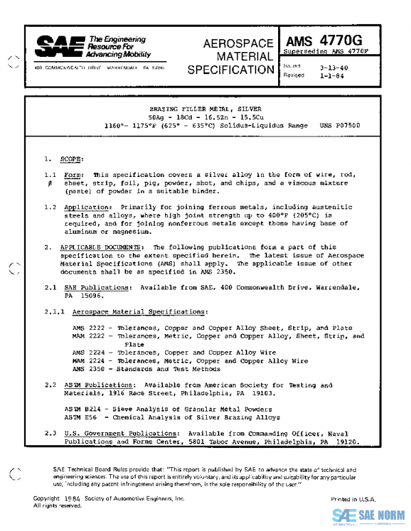 SAE AMS4770G PDF SAE AMS4770G PDF