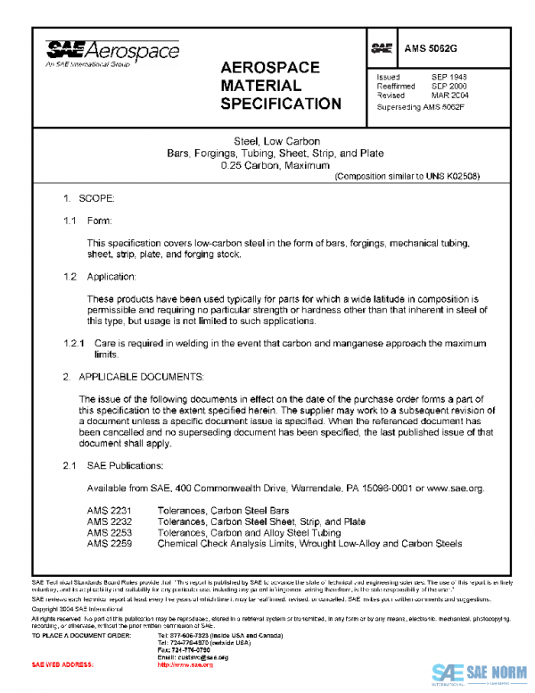 SAE AMS5062G PDF SAE AMS5062G PDF