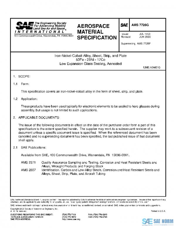SAE AMS7728G PDF SAE AMS7728G PDF