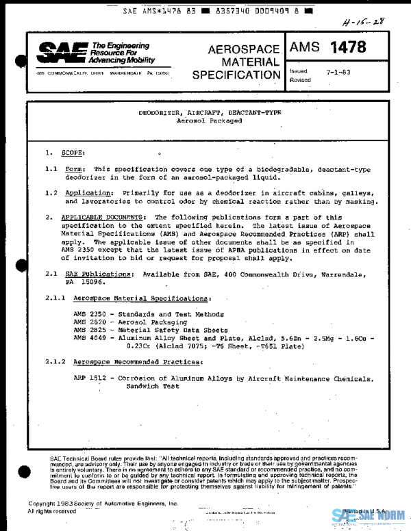SAE AMS1478 PDF SAE AMS1478 PDF
