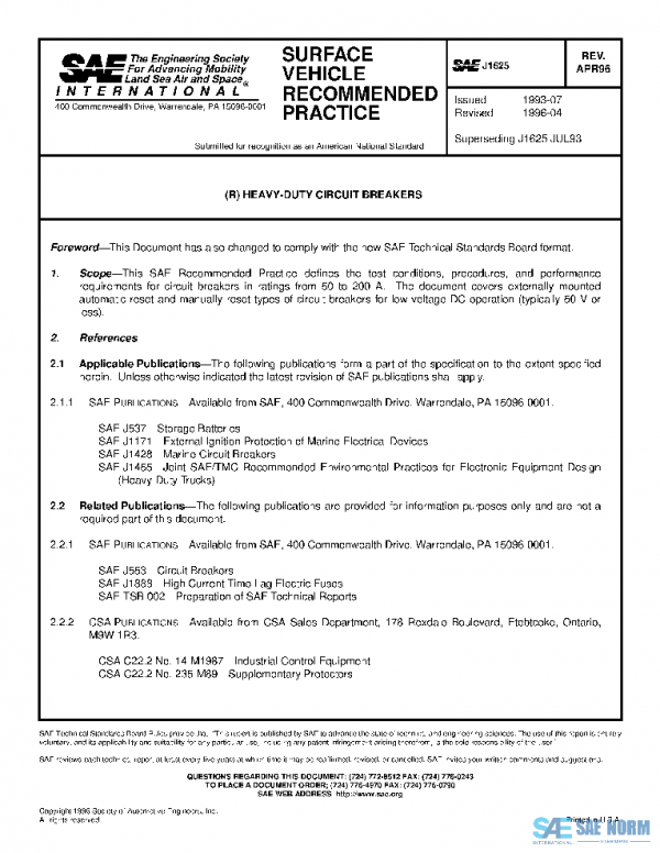 SAE J1625_199604 PDF SAE J1625_199604 PDF
