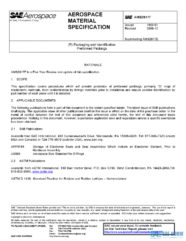 SAE AMS2817F PDF SAE AMS2817F PDF