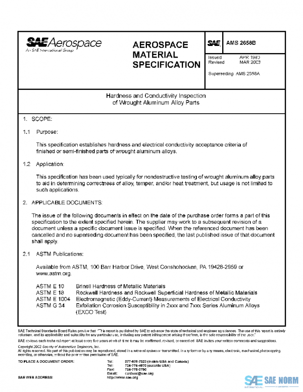 SAE AMS2658B PDF SAE AMS2658B PDF