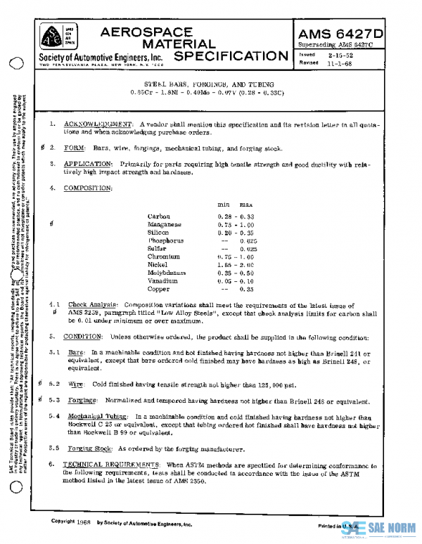 SAE AMS6427D PDF SAE AMS6427D PDF