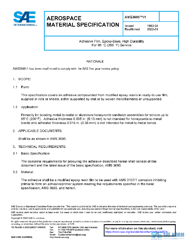 SAE AMS3695/1 PDF SAE AMS3695/1 PDF