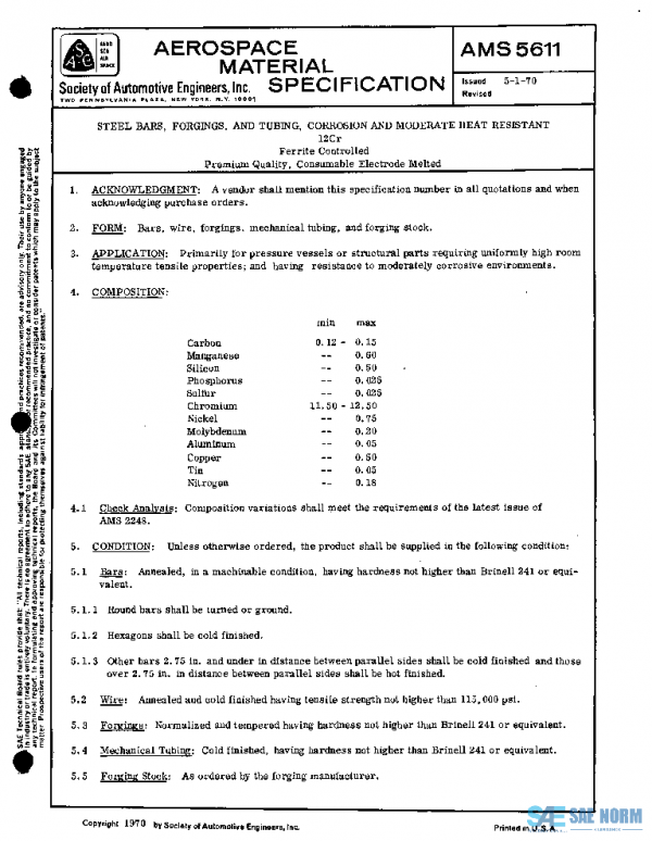 SAE AMS5611 PDF SAE AMS5611 PDF