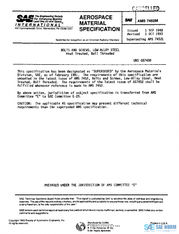SAE AMS7452M PDF